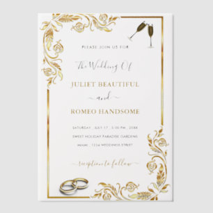 Custom Gold Vellum Hochzeitsvorlage