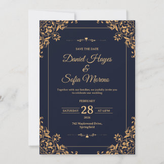 Custom Gold Wedding Invitation | Einladung