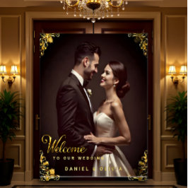 Custom Gold Wedding Welcome Sign with Photo  Acrylschild