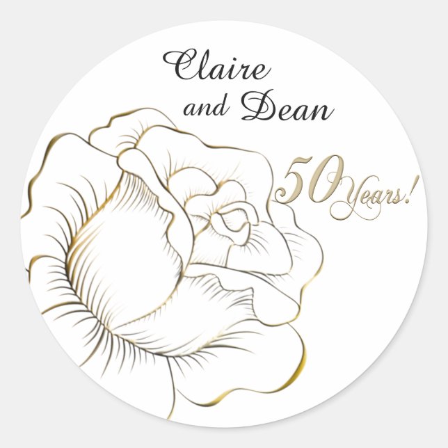 Custom Golden Anniversary Stickers (Vorderseite)