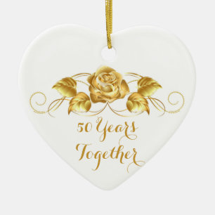 Custom Golden Anniversary Weihnachts-Ornament Keramik Ornament