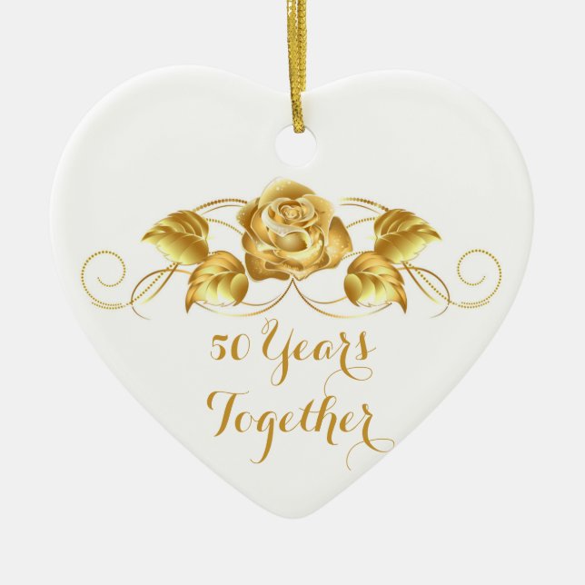 Custom Golden Anniversary Weihnachts-Ornament Keramik Ornament (Vorne)