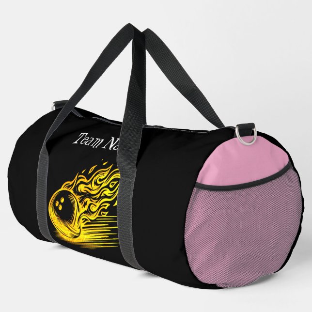 Custom Golden Bowling Art Design Duffle Bag (Rechte Ecke)