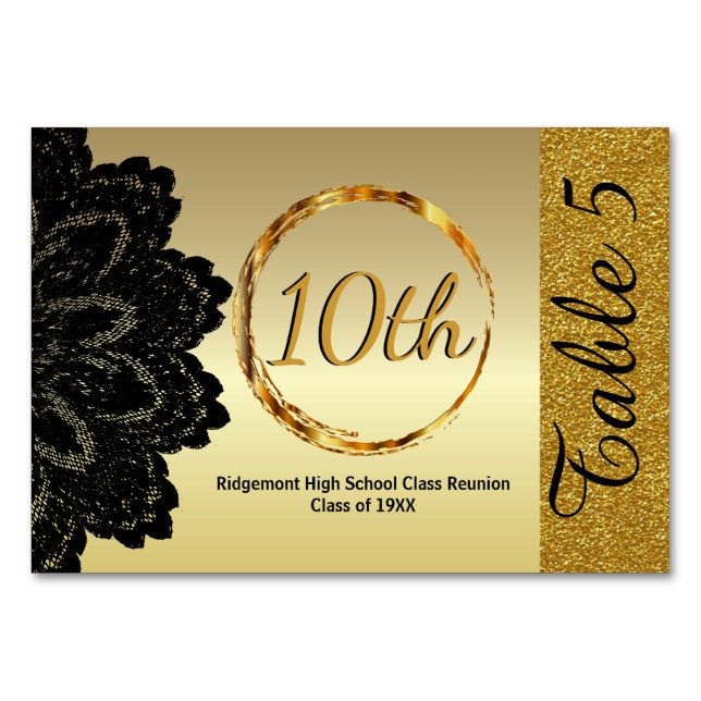 Custom Golden Class Wiedersehen Tischnummer (Rückseite)