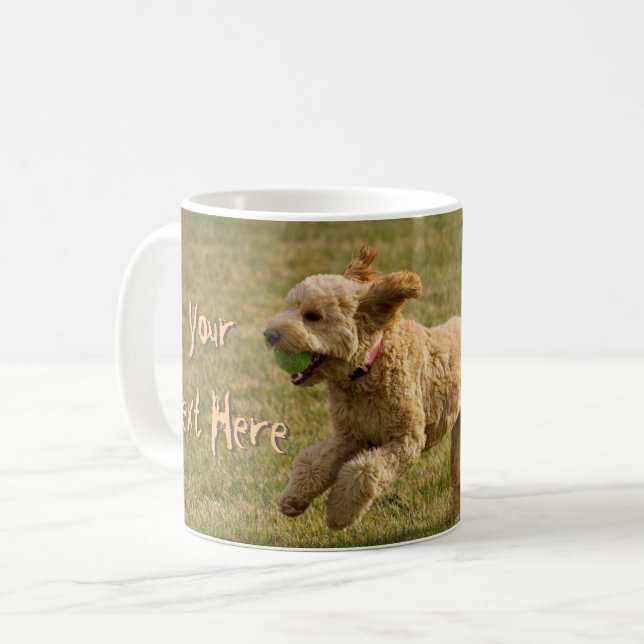 Custom Golden Doodle Hund Foto Kaffeetasse (Vorderseite Links)