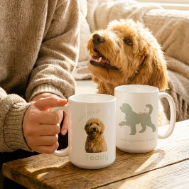 Custom Golden Doodle Photo I Woof You Personalized Kaffeetasse