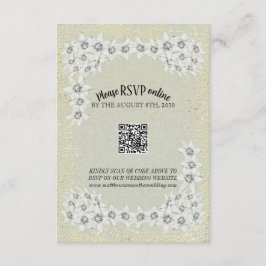 Custom golden floral Wedding Card Begleitkarte