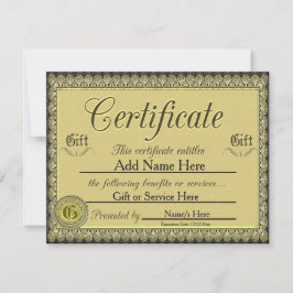 Custom Golden Gift Certificate for Invasion Einladung
