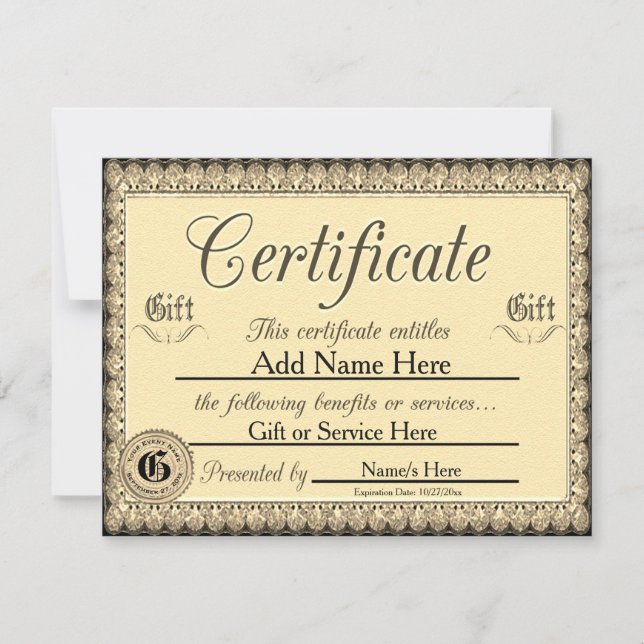 Custom Golden Gift Certificate for Invasion Einladung (Vorderseite)