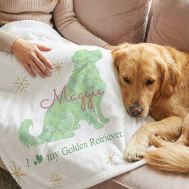 Custom Golden Retriever Christmas Mint Green Fleecedecke
