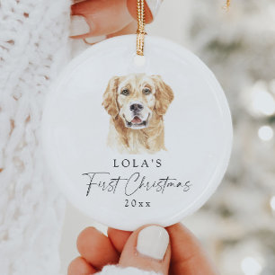 Custom Golden Retriever Mein erstes Weihnachten Keramik Ornament