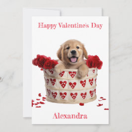 Custom Golden Retriever Puppy Valentine Feiertagskarte