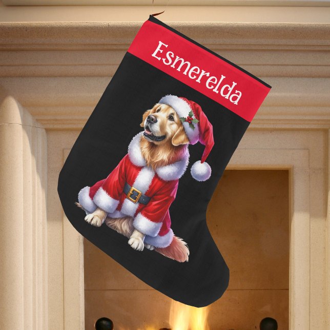 Custom Golden Retriever Weihnachts-Strumpf Großer Weihnachtsstrumpf (Von Creator hochgeladen)