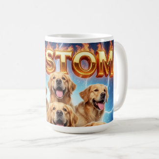 Custom Golden Retrievers Cosmic Lightning Design Kaffeetasse