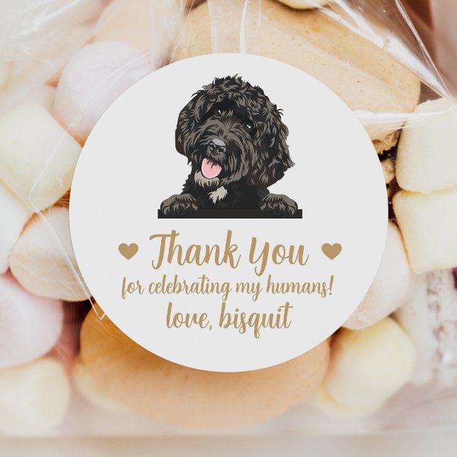 Custom Goldendoodle Dog Gastgeschenk Hochzeit Stic Runder Aufkleber (Von Creator hochgeladen)