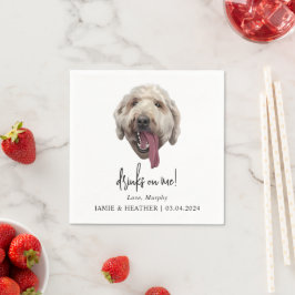 Custom Goldendoodle Dog Wedding Cocktail Napkins Serviette