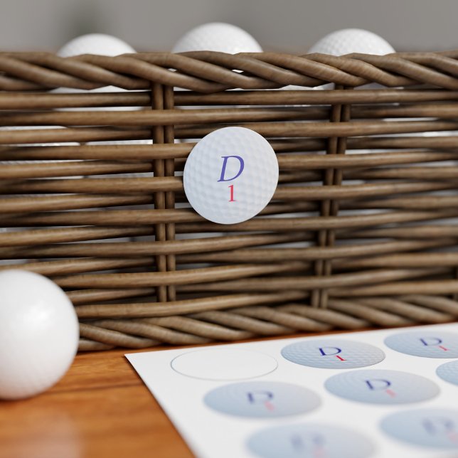 Custom Golf Ball Mit Monogramm Labels Etiketten (Golf ball labels that you can add your initial and number. What you you stick them on?)