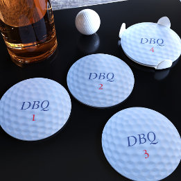 Custom Golf Ball Monogram Sports Theme Untersetzer Set