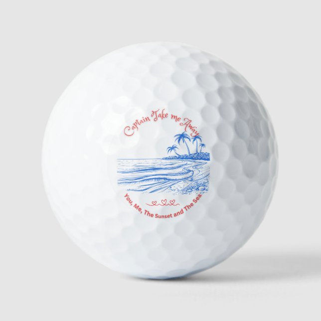 Custom Golf Ball Set - Wassersport Thema (Vorderseite)