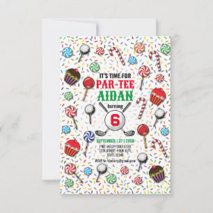 Custom Golf Birthday Par-T-Shirt Design Einladung