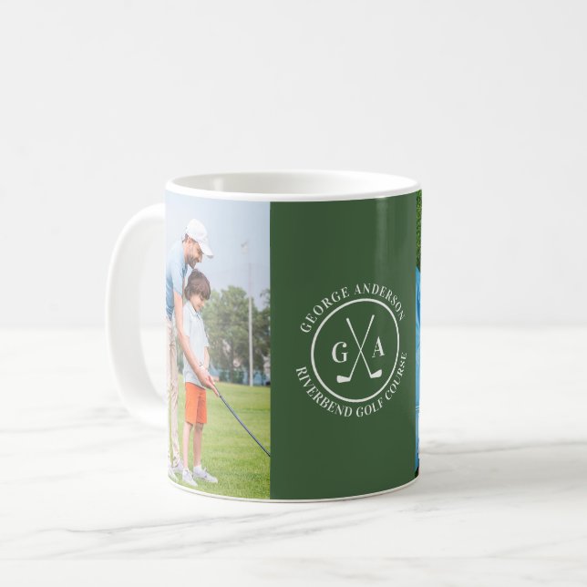 Custom Golf Club Logo Personalisiert Monogram Foto Kaffeetasse (Vorderseite Links)