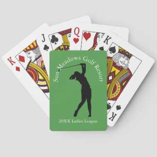 Custom Golf Club Name Woman Golfer Playing Cards Spielkarten