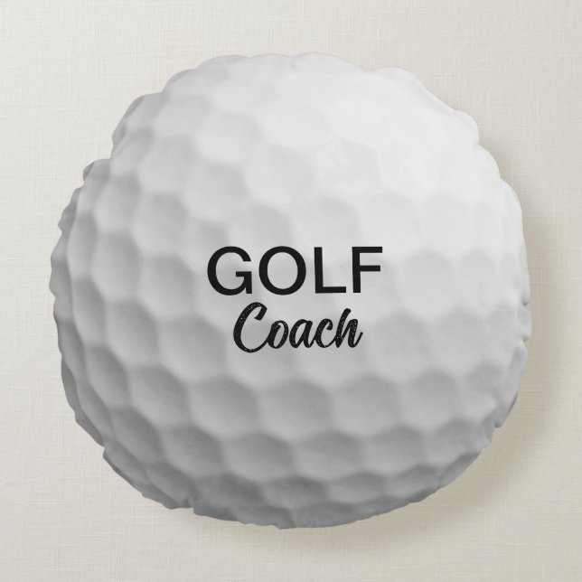 Custom Golf Coach Keepake Rundes Kissen (Vorderseite)