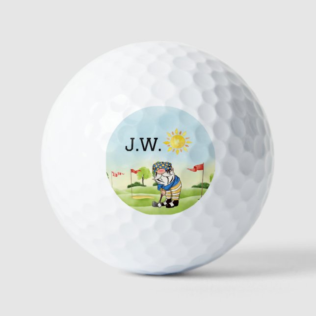 Custom Golf Course Golf Balls mit Gnome Golfer Golfball (Vorderseite)
