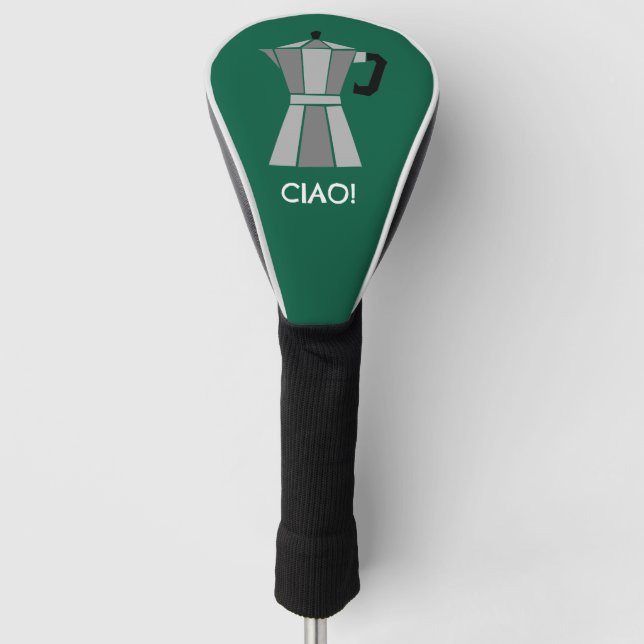 Custom golf driver cover with retro moka pot print headcover (Vorderseite)