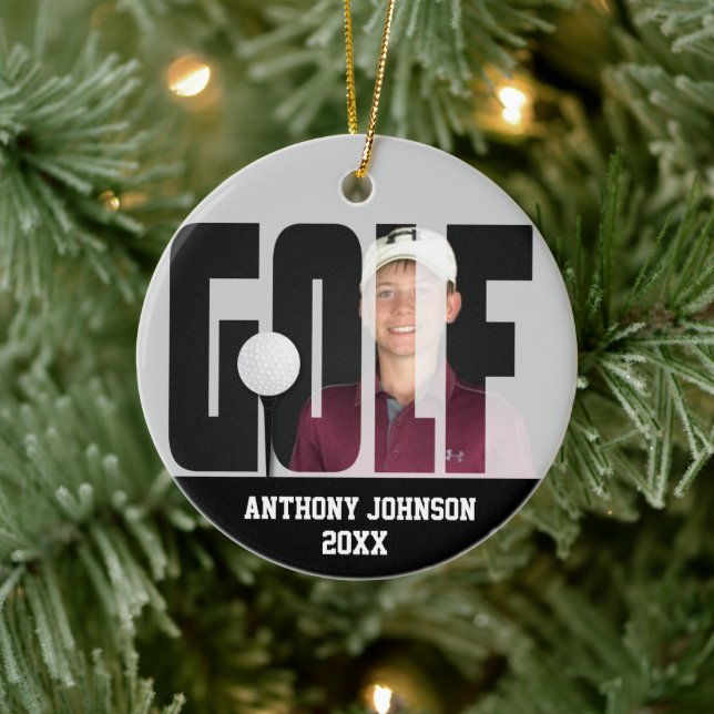 Custom - Golf Foto Sake Keramik Ornament (Baum)