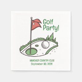 Custom Golf Party Paper Cocktail Napkin Serviette