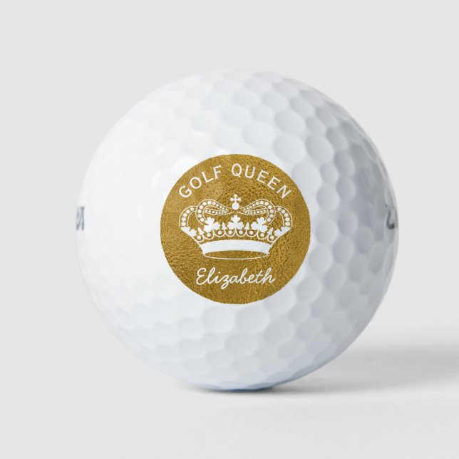 Custom Golf Queen Gold Crown Golfball (Vorderseite)