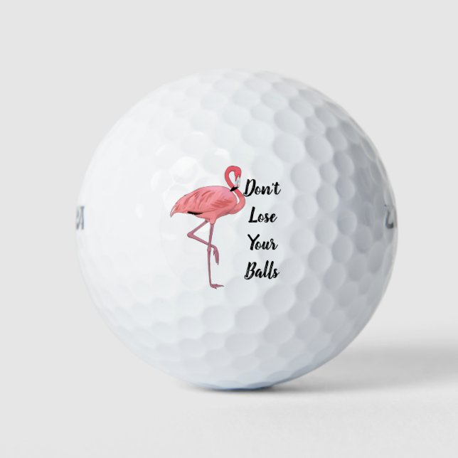 Custom Golf Spaß Pink Flamingo Golfball (Vorderseite)