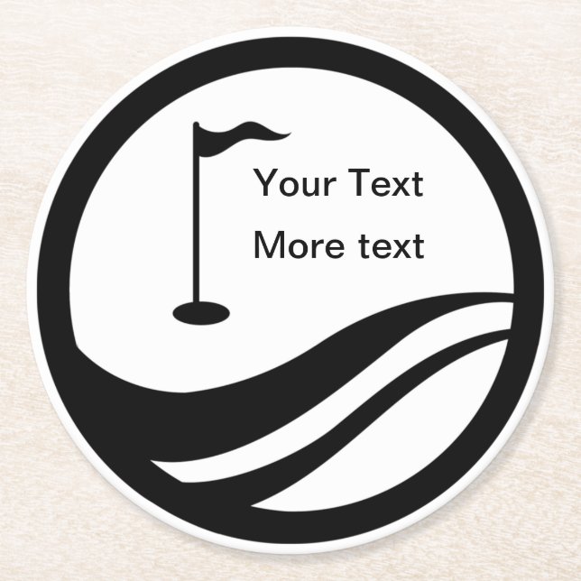Custom Golf Theme Logo-Drink Coaster Runder Pappuntersetzer (Vorderseite)
