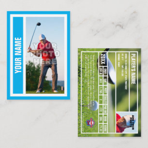 Custom Golf Trading Card - Sky Blue Telefonnummerkarte