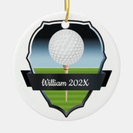 Custom Golf Weihnachtsbaum Keramik Ornament