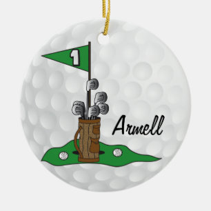 Custom - Golfer 🏌️ auf dem Grünen Golf Keramik Ornament
