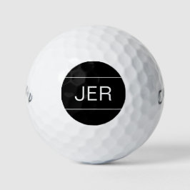 Custom Golfer Mit Monogramm Erstsportschwarz Golfball