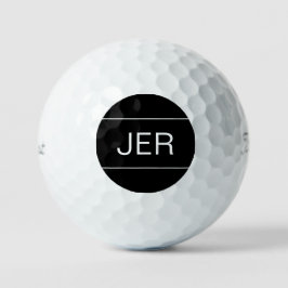 Custom Golfer Mit Monogramm Erstsportschwarz Golfball