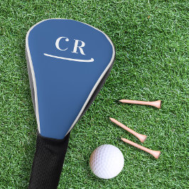 Custom Golfer Monogram Initials Modern Royal Blue Golf Headcover