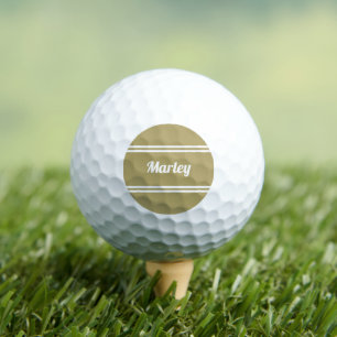 Custom Golfer Sports Classic Name Monogram Gold Golfball