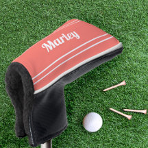 Custom Golfer Sports Modern Monogram Trendy Coral