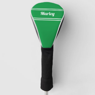 Custom Golfer Sports Pro Modern Monogram Green Golf Headcover