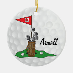 Custom - Golfing 🏌️ auf dem Grünen ♀️ Golf Keramik Ornament