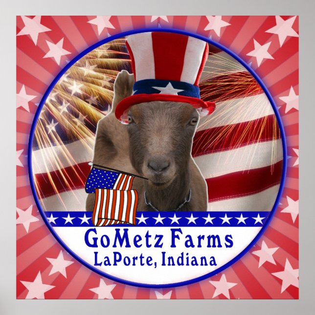 CUSTOM GOMETZ FARMEN PATRIOTISCHER ZIEGENPOSTER POSTER (Vorne)