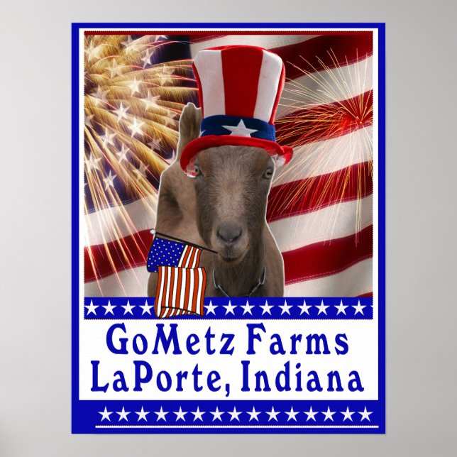 CUSTOM GOMETZ FARMEN PATRIOTISCHER ZIEGENPOSTER POSTER (Vorne)
