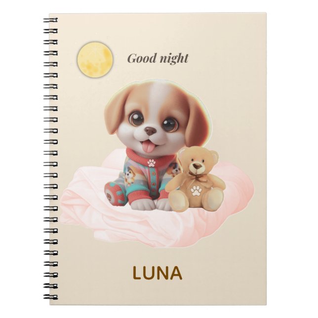 Custom Good Night Puppy Journal Notizblock (Vorderseite)