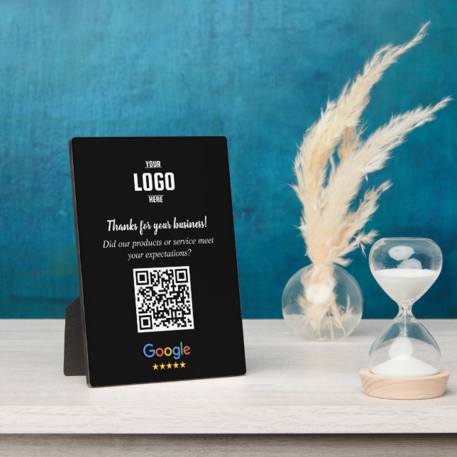 Custom Google Review QR Code Business Plaque Fotoplatte (Seite)