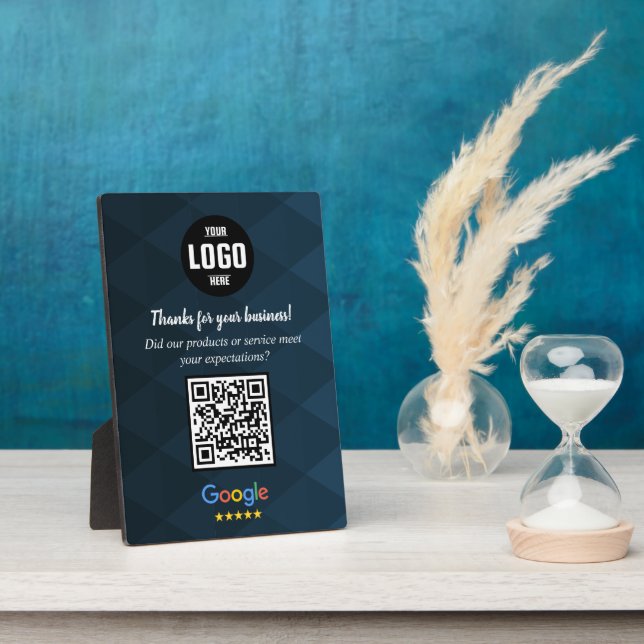 Custom Google Review QR Code Business Plaque Fotoplatte (Seite)