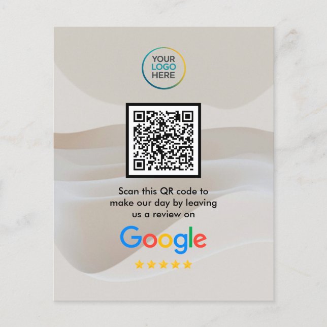 Custom Google Reviews QR Code  Flyer (Vorne)
